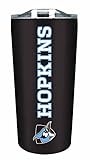 Campus Colors NCAA Stainless Steel Tumbler perfect for Gameday - 18 oz - Double Walled - Keeps Drinks Perfectly Insulated (Johns Hopkins Blue Jays - Black)