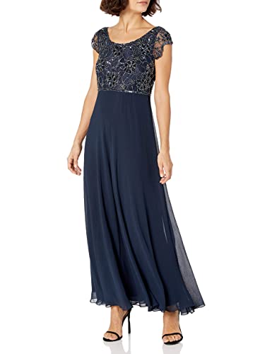 J Kara Women's Plus Size Long Dress with Flutter Sleeve