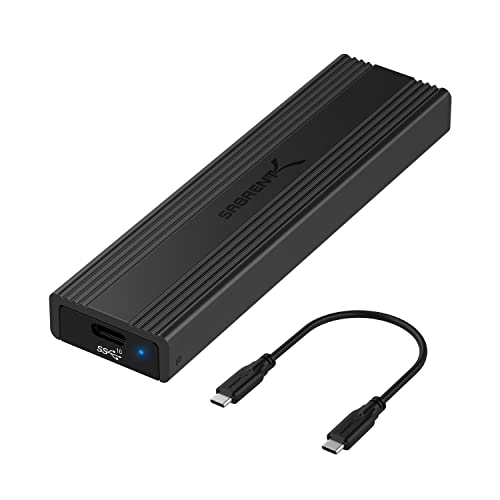 SABRENT Carcasa M.2 NVMe PCIe y SATA USB 3.2 Tipo-C 10Gbps Llave M y M/B, 2230/2242/2260/2280 Crucial P3, 990 Pro, WD, Ideal para Editores de Videos y Gamers, Compatible Mac, Windows y Linux [EC-SNVE]