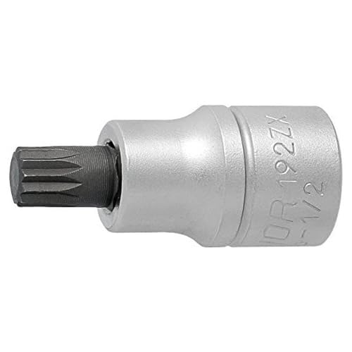 Unior 192/2ZX Screwdriver Bit 1/2 Inch with Vielzahnpr Profile, Long, M12, Schwarz