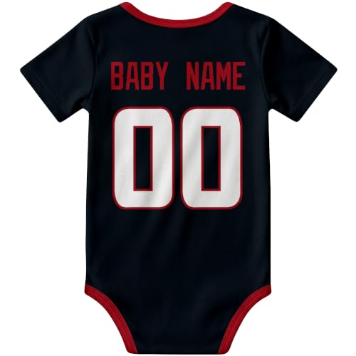 Image of KREDE Baby Clothes Custom Name Bodysuit for Baby Boy Gifts | Short Sleeves Bodysuit with Custom Number Name