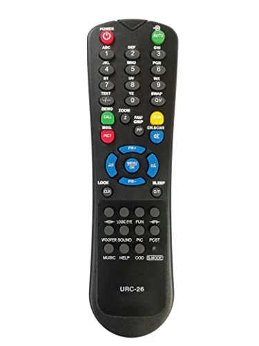 Image of LipiWorld URC-26 Universal Remote VT2-02 VP1-01 VEK2CCE VSR-100A VSR-100B VSR-100C VSR100 VEM-4429 VT-2004M VT-2004L VT-204K VSR-200A VSR-200C Compatible for VIDEOCON TV