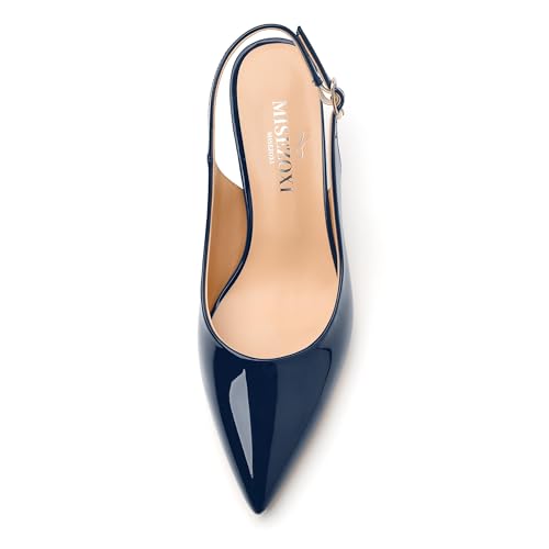 Women's Pumps Slingback Kitten Heels for Women Closed Pointed Toe Backless Pumps Wedding Party Dress Pumps Shoes3