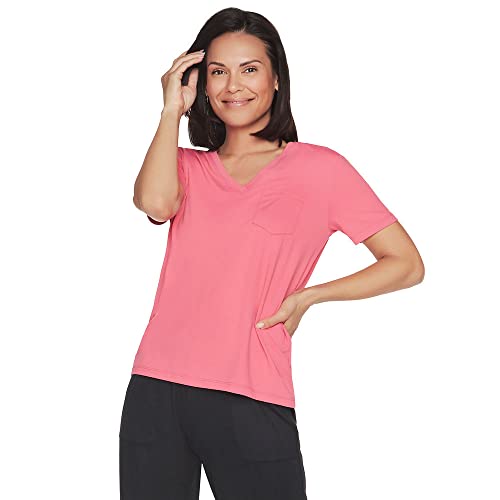 Skechers Godri Serene t-shirt V femme en tissu premium et finitions laser