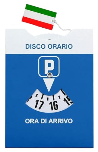 Disco Orario Auto MAXI con Busta Protettiva in PVC - 15x12 CM - BENESSERE In Linea® - Parchimetro Disco Orario Italiano x Auto e Moto - Accessori auto interno - Gadget auto