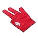 BESSTUUP 3 Pairs Elastic Nylon Three Finger Billiards Snooker Pool Cue Gloves, Red