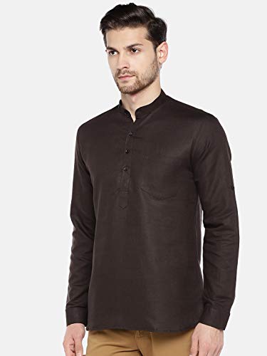 Image of Rajubhai Hargovindas Men's Linen Straight Short Kurta