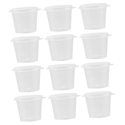 KICHOUSE 100Pcs Portable Sauce Cups Transparent Condiment Containers for Dips Dressings and Sauces Convenient Kitchen Holders for Parties Gatherings and Meal Prep