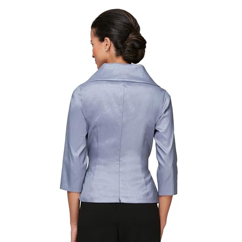 Alex Evenings Women's Stretch Taffeta 3/4 Sleeve Formal Blouse, Special Occasion Dress Shirt2