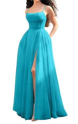 Robe de bal pour femmes tulle col carré corset soirée formelle chic ZMKI850