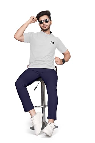 Men's Lycrablend Soild Slim Fit Casual Trouser Pant - Image 3