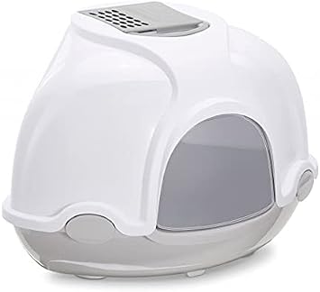Imac Ginger Kapalı Köşe Kedi Tuvaleti Gri/Beyaz 52x52x44,5cm