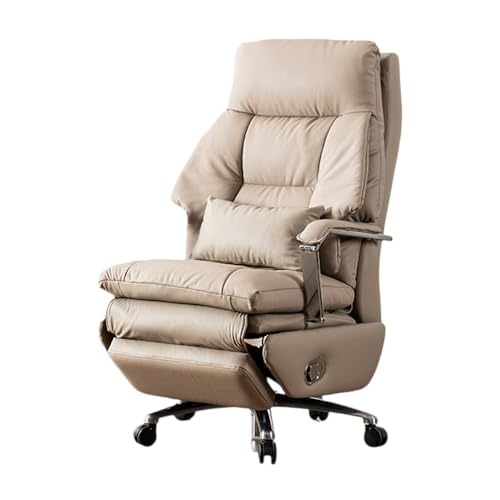 Lizhuzhuzs28 Silla Escritorio Silla de Oficina Premium con función reclinable, Silla ejecutiva de Cuero Genuino for computadora Silla de Oficina