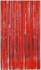 Jindal Party Products Metallic Fringe Foil Fringe Foil Curtain, 3 X 6 Feet, Red, Pack of 4 1