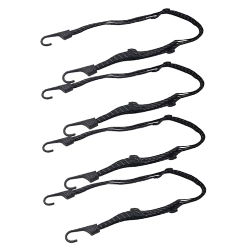 Generic 4pcs Motorcycle Elastic Rope Fixing for Bike Fixing Straps Adjustable Nylon Rope Suitcase Packing Belt Nylon Straps Luggage Fixing Belt Abs Fasten Luggage Rope, 90.00X2.40X1.50CM, Black 1