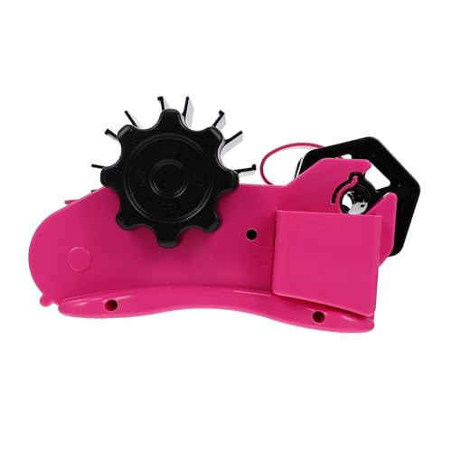NIYANGLE Semi-Automatic Tape Cutter Sealing Accessory with Fixed Cutter, Packing Tape Dispenser for Office and Food Bag Sealing, Practical Plastic Bag Sealer in Magenta