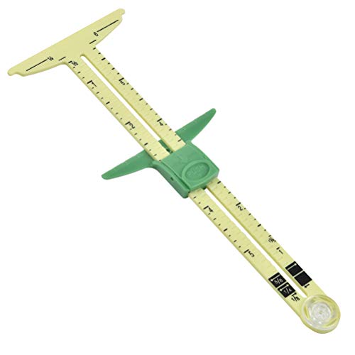 FOCCTS 5-in-1 Sewing Ruler Tool, Sewing Gauge Ruler as T-Gauge, Hem Gauge, Seam Allowance, Buttonhole Spacer and Circle Compass Sliding Gauge Measuring for Beginner Work