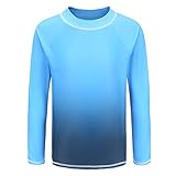 Aisyee Big Boys One Piece Rash Guard Swimsuits Long Sleeve Swim Shirt Bathing Suits Blue Tie Dye Siz