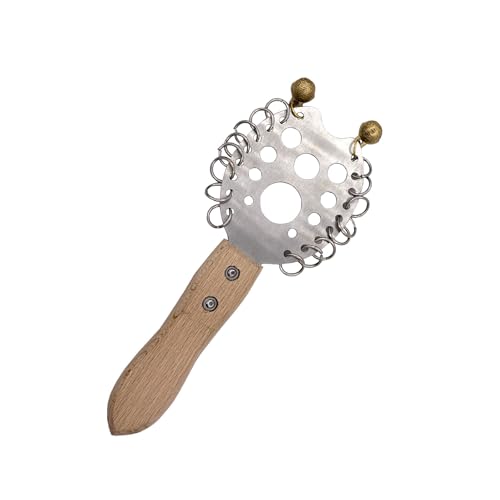 Jiayouy Percussion Catches Rattle Shaker Instrument Metal Bell Sound Effects with Wood Handle, Hand Percussion...