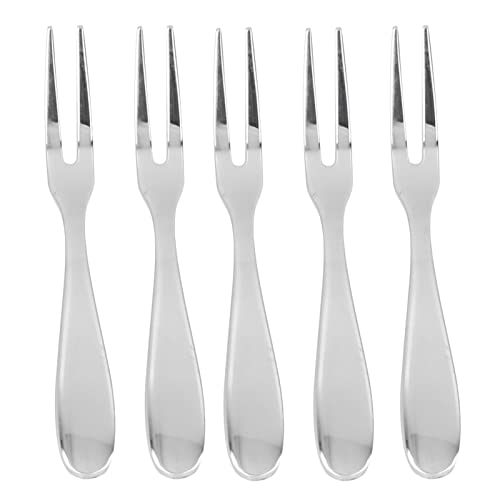 Tenedores de Postre, Tenedores de Aperitivo, 5 Piezas, Tenedores de Ostras de Acero Inoxidable, Tenedor de Ensalada, Tenedor de Fruta para Hogares, Restaurantes, Cafeterías,