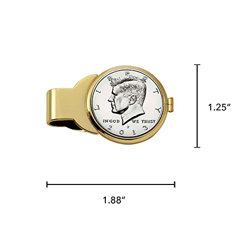 American Coin Treasures Coin Money Clip - Proof JFK Half Dollar | Brass Moneyclip Layered in Pure 24k Gold | Holds Currency, Credit Cards, Cash | Genuine U.S. Coin | Certificate of Authenticity3