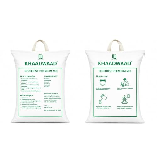 KHAADWAAD Root Rise Premium Mix Organic Potting Soil Mix 20kg | Bulk Ready to Use Garden Soil | Organic Potting Mix for Terrace, Kitchen Garden & Grow Bags