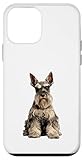 Fácil instalación Ilustración de Perro Schnauzer estándar de Plata Carcasa para iPhone 12 Mini