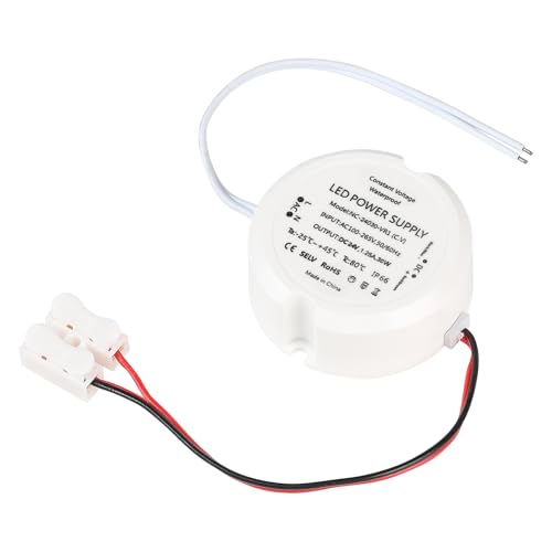 CPROSP 1 Pieza Alimentador Led 24V 30W, Transformador 220v a 12v con Puertos de Conexión, Fuente Alimentacion Impermeable IP67, Driver led 55 x 23 mm para Tiras de Luces LED y Lámpara LED