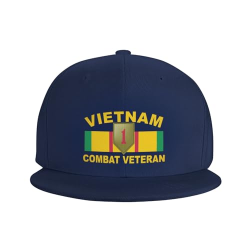 1st Infantry Division Vietnam Combat Veteran Unisex Baseball Cap Adjustable Flat Brim Hat Trucker Hat3