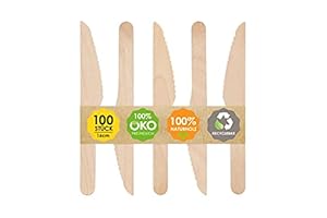 JSM-Brennholz Einwegmesser 100 Stück Holz