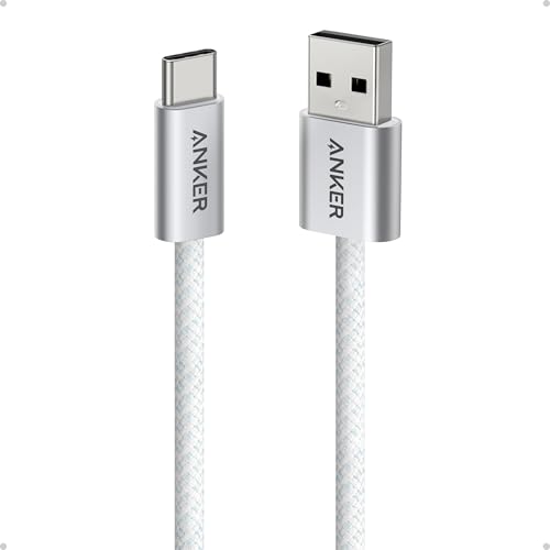 Anker Zolo USB to USB C Cable, Seamless CarPlay Connesction, Durable and Braided Type C Cable, Premium Look with Slim Connector, for iPhone 17/16 Series, iPad Pro, and More (White, 3.3FT) Wh