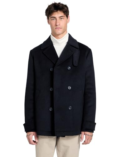 Image of GUESS Eco Double-Breasted Wool-Blend Peacoat
