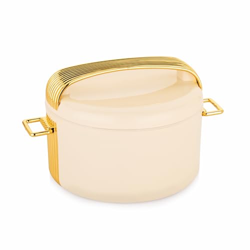 Image of WARMEO Majestic Inner Stainless Steel Casserole 1200ml Ivory | PU Insulated | BPA Free | Food Grade | Easy to Carry | Easy to Store | Chapati | Roti | Curd Maker