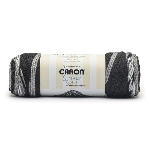Ovillo Caron Simply Soft Rayas gris 170g para ganchillo y punto 2