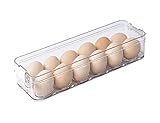 12 Stackable Plastic Egg Holder,Egg Storage Container Bin with Lid for Fridge,Countertop (Medium)