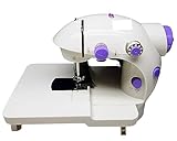 Mini Máquina De Costura Portátil Bivolt Com Mesa Extensora