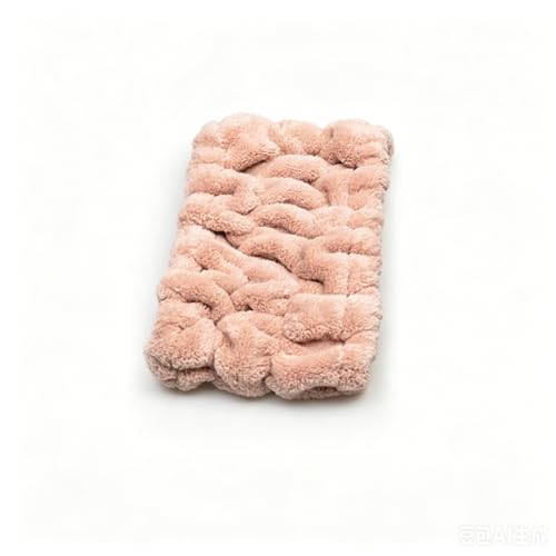 Kawaii Squirrel ヘアバンド タオル素材, 洗顔・スキンケア用, ピンク・ミルクホワイト・コーヒーの3色展開, ふわふわ吸水 HPC-0126 (淡いピンク色)