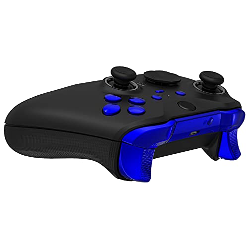 Image of eXtremeRate Chrome Blue Replacement Buttons for Xbox One Elite Series 2 Controller, LB RB LT RT Bumpers Triggers ABXY Start Back Sync Profile Keys for Xbox Elite Series 2 Core Controller Model 1797