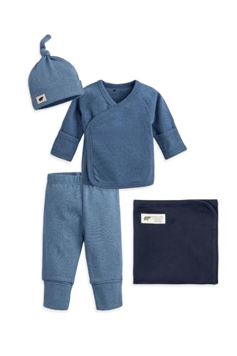 Image of monica + andy Hospital Cuddle Box, 100% Organic Baby Clothes for Newborns & Infants, Coming Home Swaddle Blanket & Cap