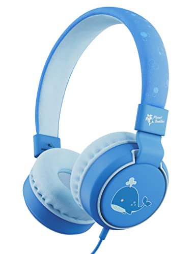 Planet Buddies Kids Headphones, Foldable Wired On Ear Headphones for Kids with Microphone 85dB Volume Limiter