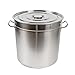 Casseruola grande in acciaio inox con coperchio, 30/50/70 litri, per gulasch e campeggio, per cottura a induzione, spessore 0,4 mm (70L)