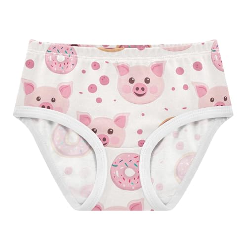 Wusikd Cute Pink Pig Faces Girls' Underwear Cotton Donuts Girls Briefs Soft Toddler Underwear 2T