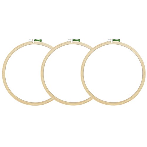 Asian Hobby Crafts Wooden Embroidery Hoop Ring Frame, Stitch Work, Craft Work Embroidery, Adjustable Cross Stitch Embroidery Circle Hoop, Set of 6 (Size -12 Inch)