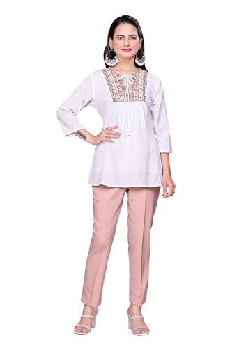 Image of Women's Casual Floral Printed Shirt | Button-Down Collar Three-Quarter Sleeve Top | Stylish Trendy Printed Shirt for Women | Relaxed Fit Cotton Shirts | Western Style Tops