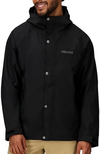 MARMOT Men’s Cascade Durable & Waterproof Rain Jacket, Black, Large