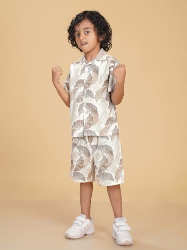 Image of Ninos Dreams Boys Cotton Rayon Coord Set with shorts /Holiday Shirt & Shorts
