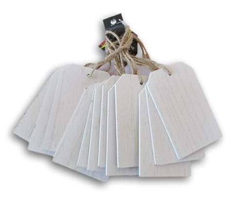Étiquettes cadeaux en bois blanc Country Crafts pour embellir vos présents