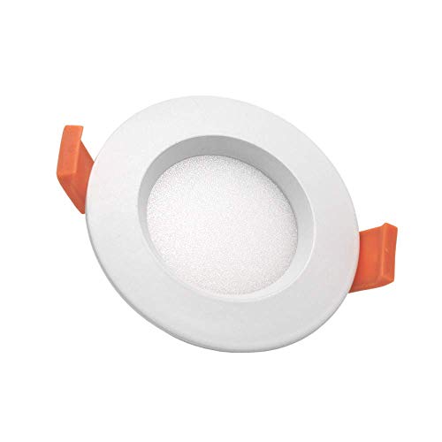 PATABIT Spot LED encastrable pour panneau de plâtre, lumière blanche, 6500 K, 3 W, 220 V, rond, spot encastrable, LED de plafond fin d'intérieur, rond avec ailettes renforcées, lumière froide Cover