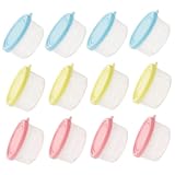 FUNNETOYU 12 piezas Cajas de Almacenamiento de Alimentos Reutilizables con Tapa Contenedores Apilables para Congelador y Cocina para Organizar Frutas Portátiles y Fáciles de Limpiar Rosa