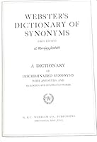 Webster's Dictionary of Synonyms B000HFF8NW Book Cover
